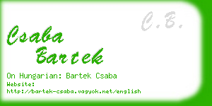 csaba bartek business card